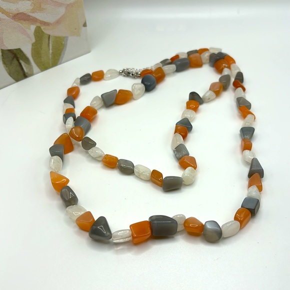 Affinity Gems Multicolored Moonstone 32" Necklace, Sterling Silver - Picture 2 of 5